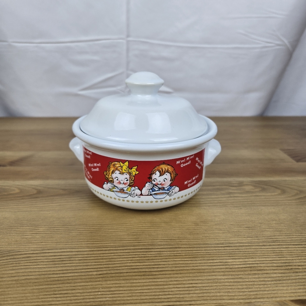 Vintage Campbell Soup Bowl W/ Lid 1998 Campbell’s Soup Kids Houston Harvest